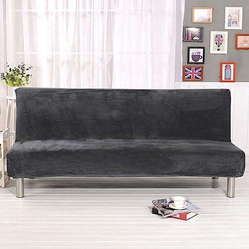 ソファーカ バ ー ソファベッドカ バ ー フランネル 2人掛け 3人掛け 肘なし ストレッチ 北欧 秋冬 暖かい ソファー保護カ バ ー ソファーベッドカ バ ー ソファカ バ ー 伸びる 簡単取付 洗える (3人掛け190-230cm, ダークグレー-厚手)