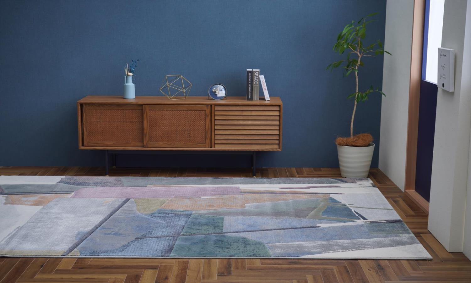 イケヒコ ラグ カーペット マット 長方形 輸 入 スピネル アイボリー 約200×290cm デザイン ウィルトン 長方形 モダン柄 ヴィンテージ調 ＃ 1321600010701