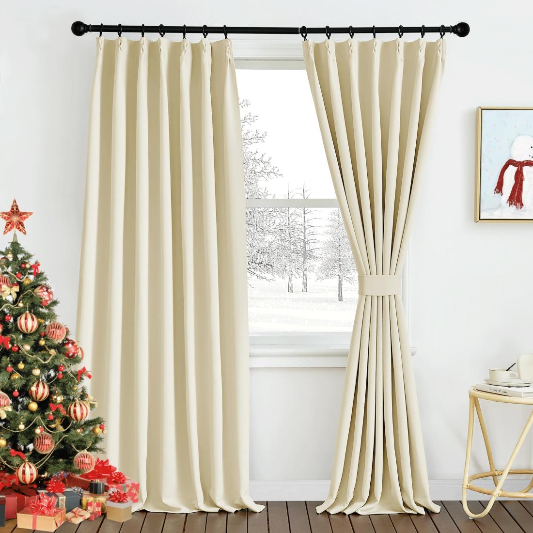 PONY DANCE 遮熱 カーテン 遮光 防音 保温 遮光 厚手 断熱 省エネ おしゃれ 冷暖房の効率アップ UVカット 部屋 寝室 ホーム飾り 幅100cm丈200cm 2枚セット ライトベージュ