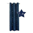 【マラソンエントリーでポイント10倍】1級遮光カーテン 幅100cm 丈135cm 星柄 2枚入り ハトメ型 間仕切り 目隠し 断熱 UVカット