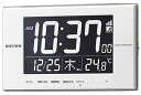 【マラソンエントリーでポイント10倍】リズム(RHYTHM) 目覚まし時 計 電 波時 計 温度計 カレンダー LED ライト式 白 12x19.4x2.1cm 8RZ209SR03