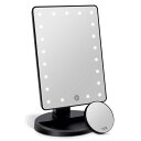 FASCINATE 21個LED 鏡 ライト付き 卓上 スタンドミラー 無段階調光 usb/乾電池給電 10倍拡大鏡 メイク用 明るい 角度180調整可能 人気...