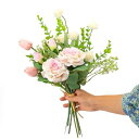 WillingYou ウエディングブーケ 花嫁ブーケ バラ チューリップ ブライダルブーケ ラウンドブーケ 花束 造花 挙式 結婚式 パーティー ニ次会 撮影 1束入 ピンク