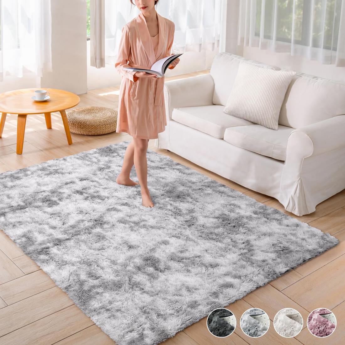 Beddiny カーペット ラグ マット シャギーラグ ホットカーペット対応 ふわふわ肌触 低反発 抗菌 防臭 防ダニ 厚手 洗える オールシーズン快適に使用 ラグマット 1畳 滑り止め 地毯 じゅうたん 絨毯 防音マット フローリングマット ダイニングマット タイルカーペット クッシ