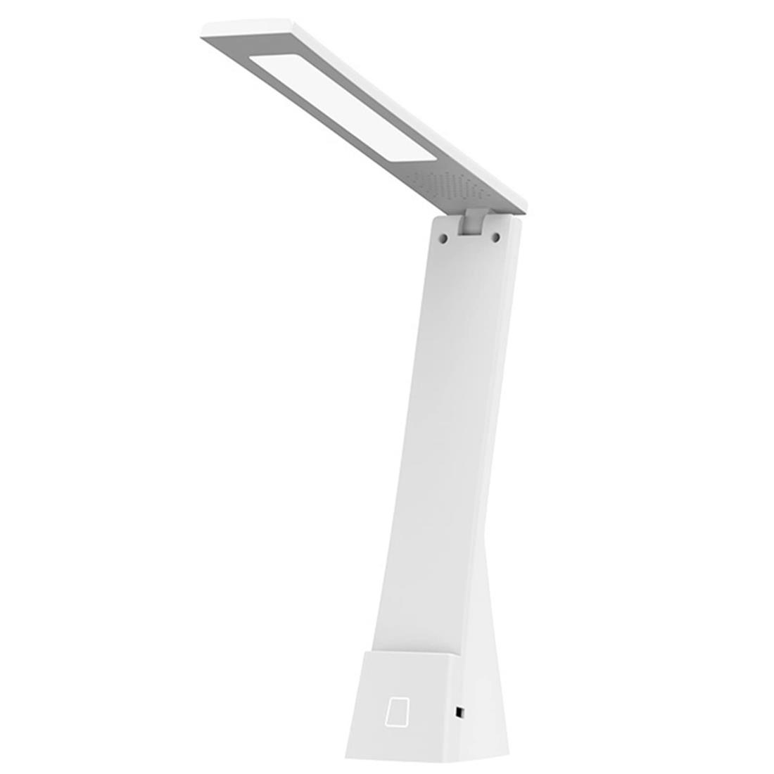 Makilight デスクライト LED 目に優しい スタンドライト 充電式 卓上ライト 折り畳み式 調色3段階 無段階調光 タッチ式 ランプヘッド180°回転可 軽量小型 携帯便利 省エネ 勉強/学習/読書ライト ルーム/居間/ベッド/寝室/ベッドサイド/家庭用 デスク照明 ホワイト