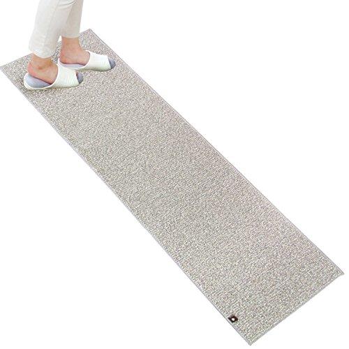 オカ PLYS base (プリスベイス) キッチンマット 約45×180cm (グレー) 日本製 洗える