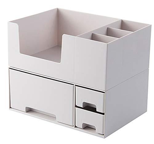 コスメボックス 卓上整理ボックス 化 粧 品収納ボックス 小物入れ 引き出し 仕切り おしゃれ 北欧 収納ケース 洗面所 収納 整理 メイクボックス (グレー)