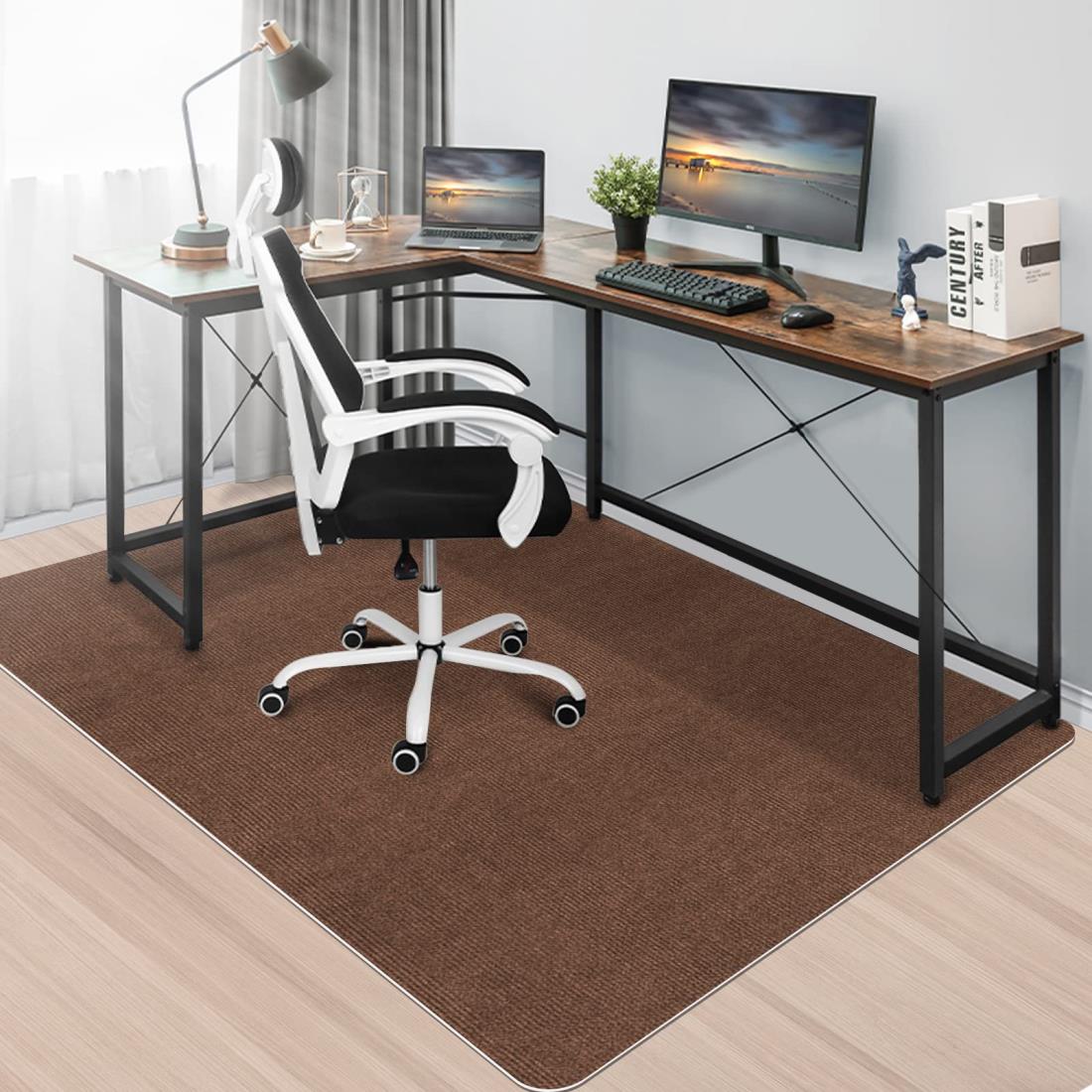 【A m a z o n 限定ブランド】チェアマット フロアマット 床保護マット HAODEMI160×140cm滑り止め pvcマット 厚み4mm 静音吸音 丸洗い可能カッ ト多機能 畳保護 オ フィ スホーム保護パッド (ホワイト)