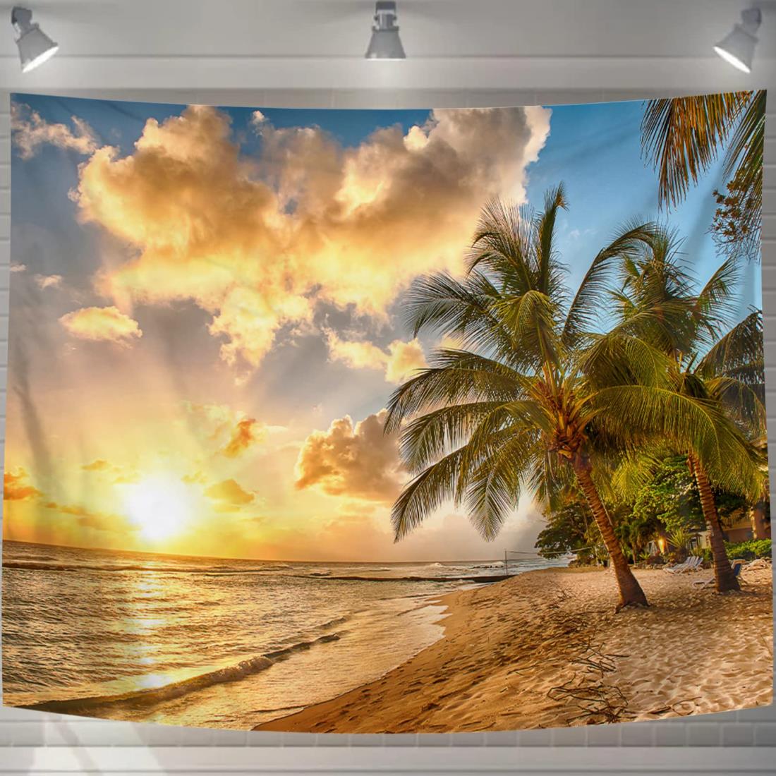 U-SITU タペストリー 壁掛け 壁飾り 青海 ハワイ風景 青空 沖縄景色 南国風情 オシャレ 背景 多機能 布ポスター インテリア 雰囲気転換（サイズ：幅150×丈100cm）カラー：39A