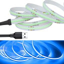 LEKE COB テープライトLEDストリップライトフレキシブル 高密度 LEDテープライト3.5m 320LEDs/m ブルーライト DC5V 180°発光C...