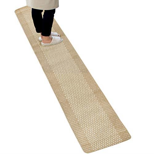 オカ キッチンマット ベージュ 約45cm×270cm 優踏生 洗いやすい (ずれない 洗える 日本製)