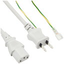 【マラソンエントリーでポイント10倍】バッファロー BUFFALO 電源ケーブル 3ピンソケット(メス)⇔2ピンプラグ(オス)2m BSACC0620GYA