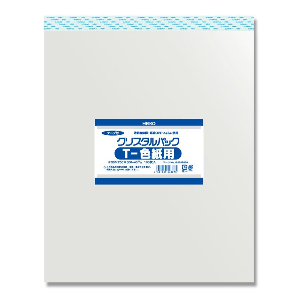 シモジマ ヘイコー 透明 OPP袋 ク リ ス タ ルパック テープ付 色紙用 100枚 T-色紙 006742010