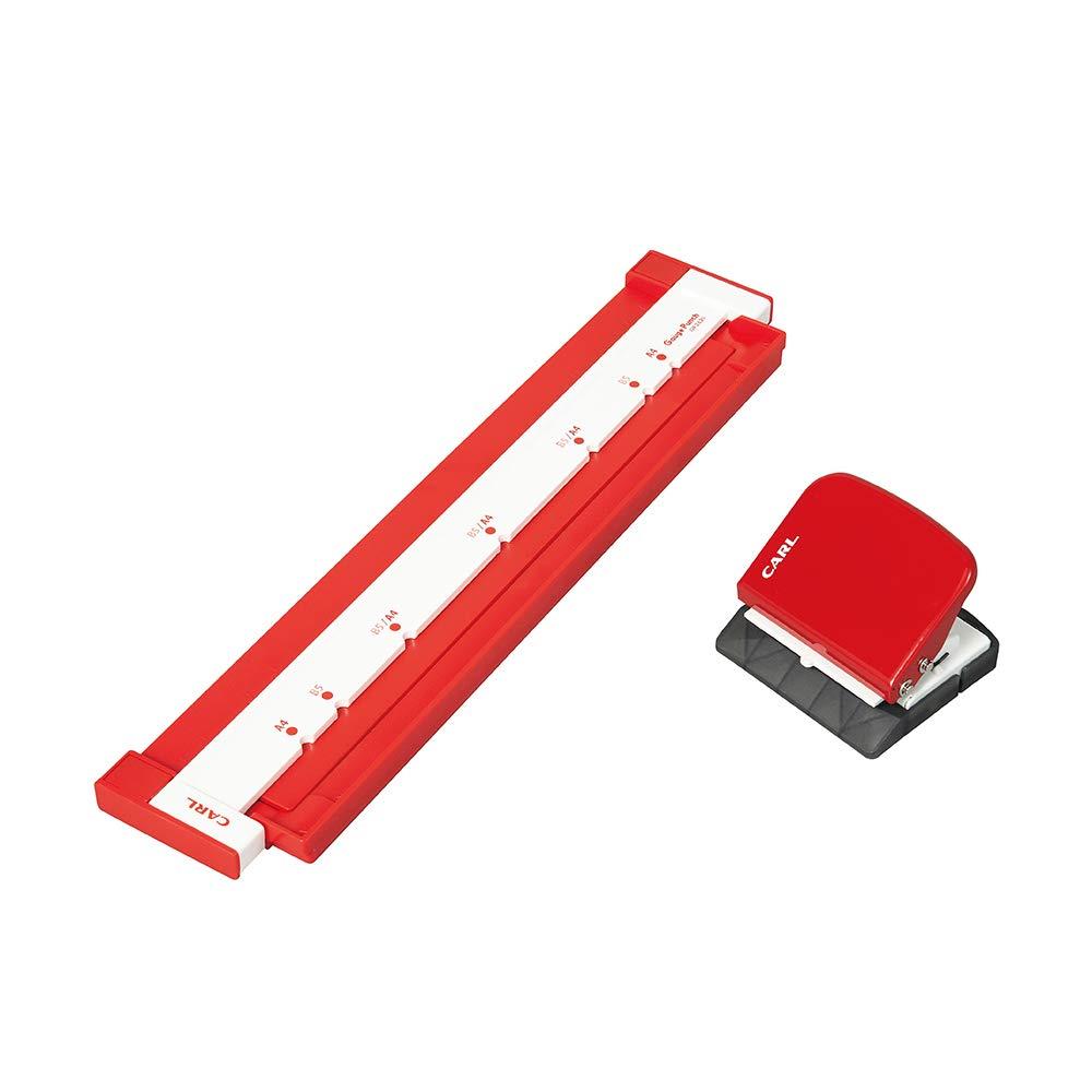【マラソンエントリーでポイント10倍】カール事務器(CARL) ルーズリーフパンチ ゲージパンチ A4/B5対応 5枚 レッド 日本メー カー GP-2630-R