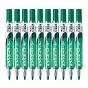 【マラソンエントリーでポイント10倍】ぺんてる ホワイトボードマーカー ノックル 緑 EMWLS-D 10本セット