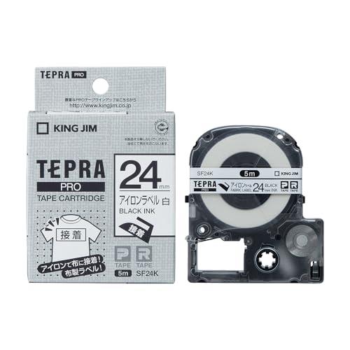キングジム 【純正】 テプラPROテープカート リッジ アイロンラベル 24mm 白/黒文字 5m SF24K