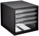 【マラソンエントリーでポイント10倍】ナカバヤシ A4レターケース4段(浅3+深1) ブラック A4E-04B