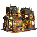 moin moin 1/24 ドー ル ハ ウ ス ミニチュア 手作りキット セット マジック シティ 【 英語説明書 】 魔法 城 猫 黒 お店 ショップ ホ...