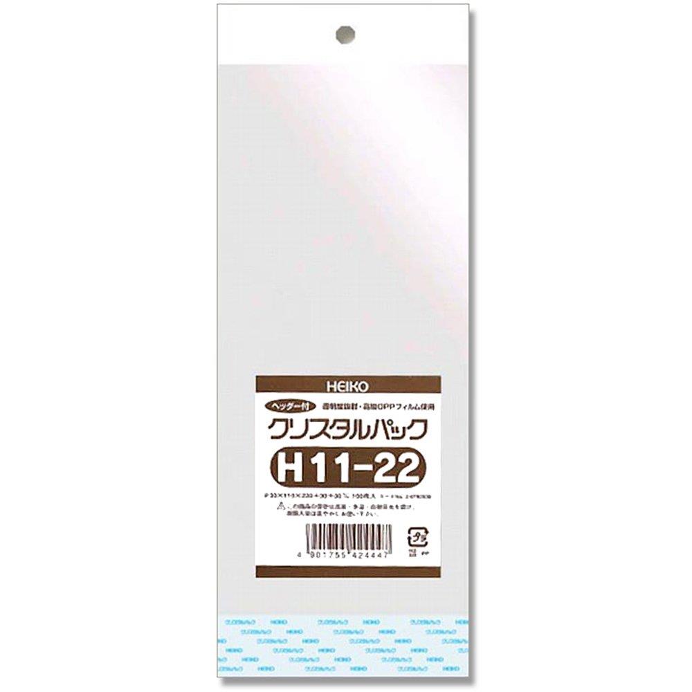 シモジマ ヘイコー 透明 OPP袋 ク リ ス タ ルパック ヘッダー付 11×22cm 100枚 H11-22 006792600