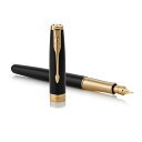 【マラソンエントリーでポイント10倍】PARKER パーカー 万年筆 ソネット ラックブラックGT 細字 18金ペン先 ギフトボックス入り 正 規輸 入品 19...