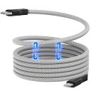 Magtame 1.5M iphone 充電ケーブル タイプc 磁力吸引自動収納 lightning usb-c MFi認証 ライトニングケーブル usb-c 3A急速充電 タイプCライトニングI P h o n e14/13/12/11/X/Pro Max/iPad/AirPods等対応(シルバー)(2)