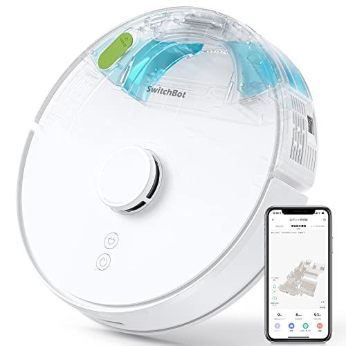 SwitchBot ロボット掃除機 2700pa強力吸引 水拭き対応 禁止エリア マッピング 静音設計 レ ー ザ ー搭..