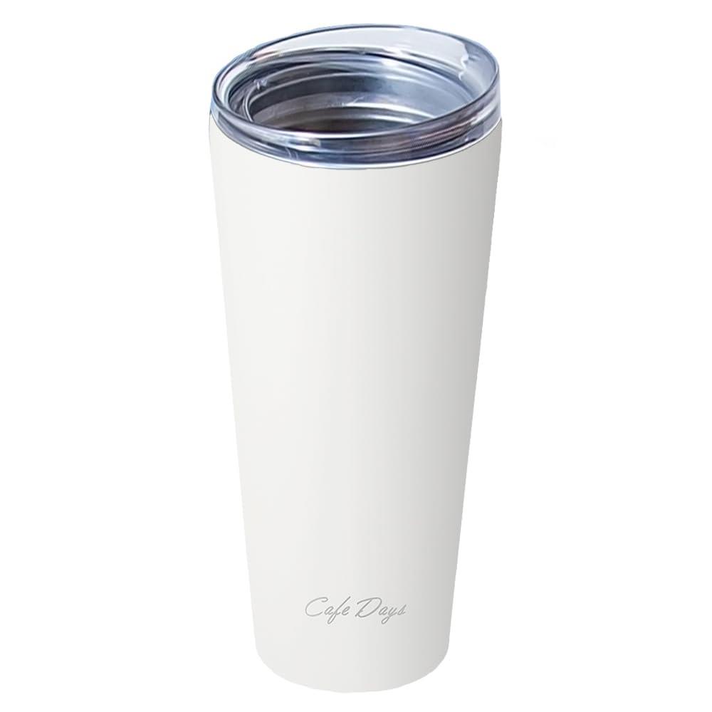 アイリスオーヤマ 【ドリンクホルダー対応!】 タンブラー ふた付き 470ml ホワイト 残量が分かるクリア..