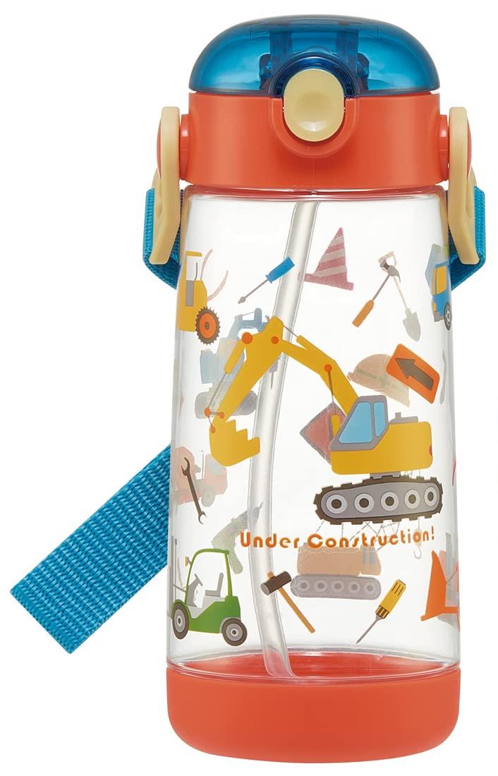 【マラソンエントリーでポイント10倍】スケーター(Skater) 水筒 はたらくクルマ 480ml クリアボトル ストロー付き 子供用 PDSH5-A