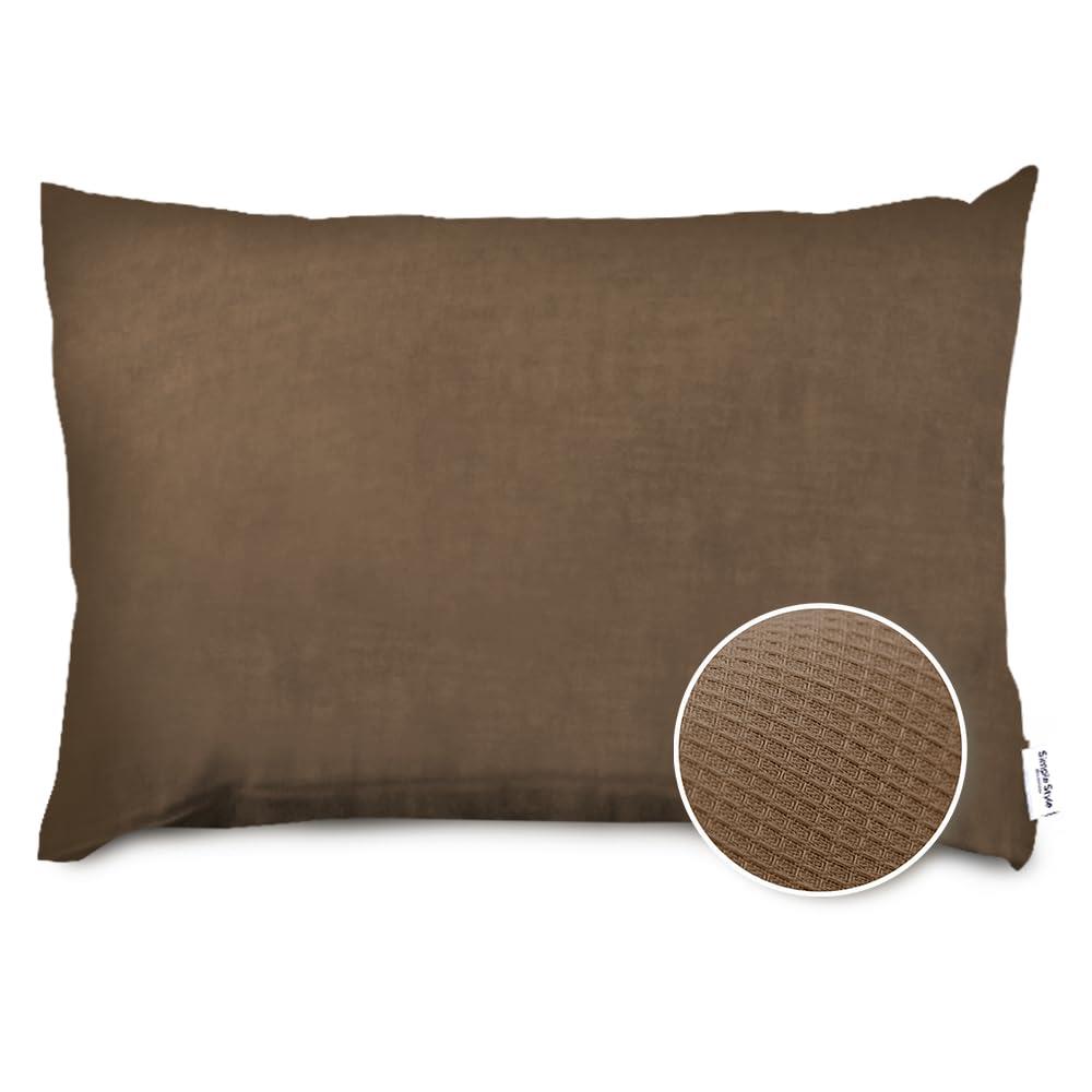 アイリスオーヤマ 枕カ バ ー さ ら さ らワッフル生地 43×63cm ブラウン シングル 寝汗もさらっと快適 立体感ある凹凸感マス目生地 長く使える 生地...