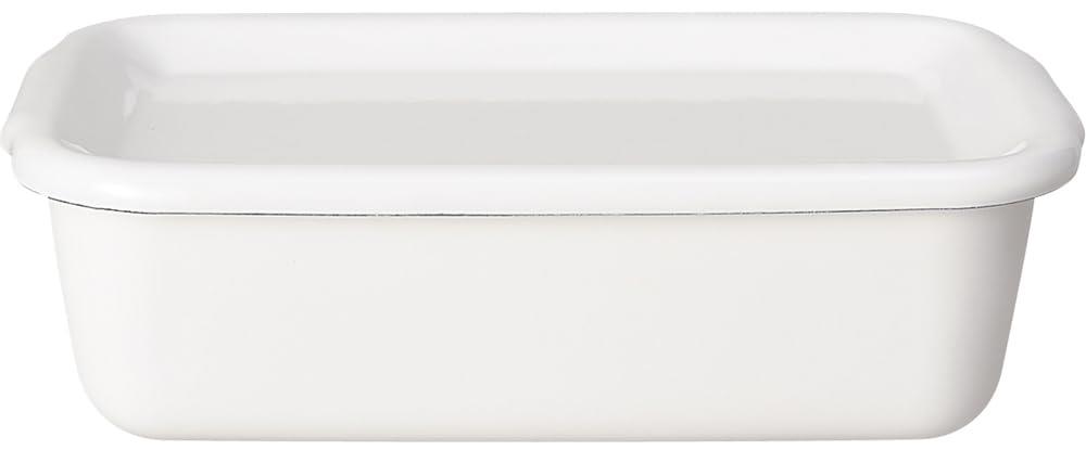 野田琺瑯(Nodahoro) 保存容器 ホーロー 耐熱 角型 レクタングル 深型 Lサイズ 琺瑯蓋付 ホワイトシリーズ 日本製 WFH-L