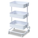 【マラソンエントリーでポイント10倍】山善 キッチンワゴン 高さ調節可能 全体耐荷重60k メッシュタイプ キャスター付き 幅46×奥行38×高さ81cmg バスケット ト ローリー 組立品 ホワイト LBT-3(WH)