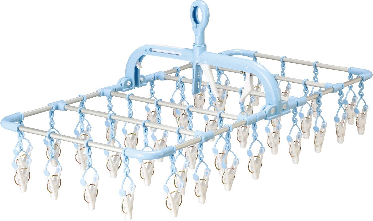 ツウィンモール シャインライフ 横もちアルミハンガー 40ピンチ ブルー SL-01