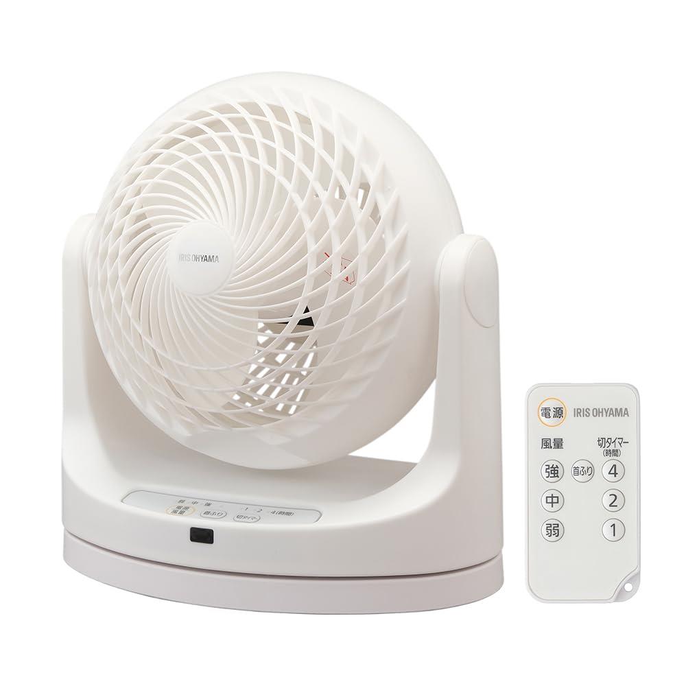アイリスオーヤマ サーキュレーター 14畳 リモコン首振り マ カロ ン型 PCF-MKC18-W ホワイト