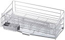 下村企販 容量を増やせる 伸縮 水切りラック 奥行48cm 【日本製】 シンク上 食器と鍋を分けて水切りできる 4連グラスホルダー・箸ポケット付き 台所 水切り...