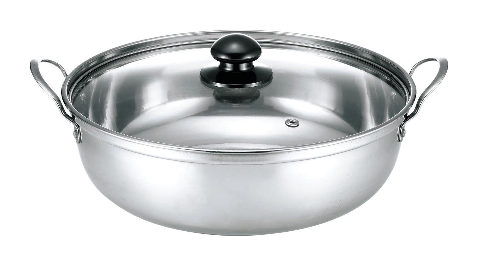 カクセー(Kakusee) 卓上鍋 ちゃんこ鍋 26cm 4~6名用 両手鍋 ガ ス コ ン ロ HI対応 軽量 ガラス蓋 ステ..