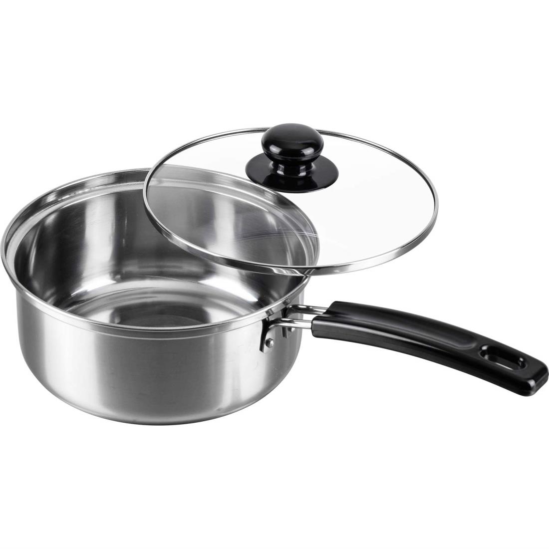 和平フレイズ じっくりコトコト煮込む調理に ステンレス 片手鍋 18cm ガラス蓋付 IH・ガス対応 煮る 茹でる クックウェア SRB-1392