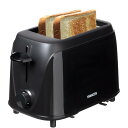 山善 トースター ポップアップトースター 2枚焼き トースト コンパクト 一人暮らし 焼き色調節機能 6枚切 8枚切 ブラック YUE-750(B)