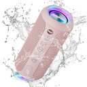 【マラソンエントリーでポイント10倍】Ortizan Bluetooth スピーカー 防水IPX7 ワイヤレススピーカー お風呂適用 LEDライト付き 30時間連続再生 24W出力 小型 重低音 ポータブルスピーカー 2台ペアリングでステレオ TFカード対応 USB充電