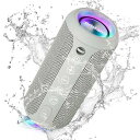 【マラソンエントリーでポイント10倍】Ortizan Bluetooth スピーカー 防水IPX7でワイヤレス 30時間連続再生 24W出力ぶるーとぅーすすぴーかー ステレオのポータブルブルートゥ ーススピーカー マイク内蔵/2台ペアリング/TFカード対応 お風呂 スマホ PC 車用(グレー)