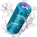 【マラソンエントリーでポイント10倍】Ortizan Bluetooth スピーカー 防水IPX7 ワイヤレススピーカー LEDライト付き 30時間連続再生 24W出力 小型 重低音 ポータブルスピーカー 2台ペアリングでステレオ TFカード対応 USB充電 スマホ PC 車用
