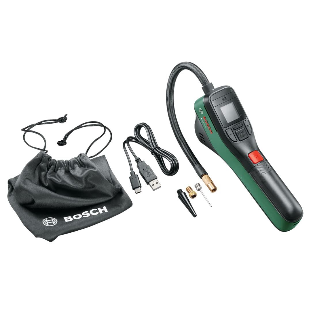 Bosch コードレス エアポンプ 自転車・ボール 電動 空気入れ 最大圧力 150PSI/10.3bar / 圧力オートス（自動停止）機能搭載/米式・仏式・英式バルブ対応/充電式 USB-C/LEDライト付 EasyPump