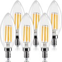 【マラソンエントリーでポイント10倍】Tengyuan シャンデリア電球 40W形相当 LED電球 40W E12口金 フ ィ ラ メ ン ト 4W E12 6個入り 蝋燭型 電球色 2700k 400lm C35 クリアタイプ シャンデリア形