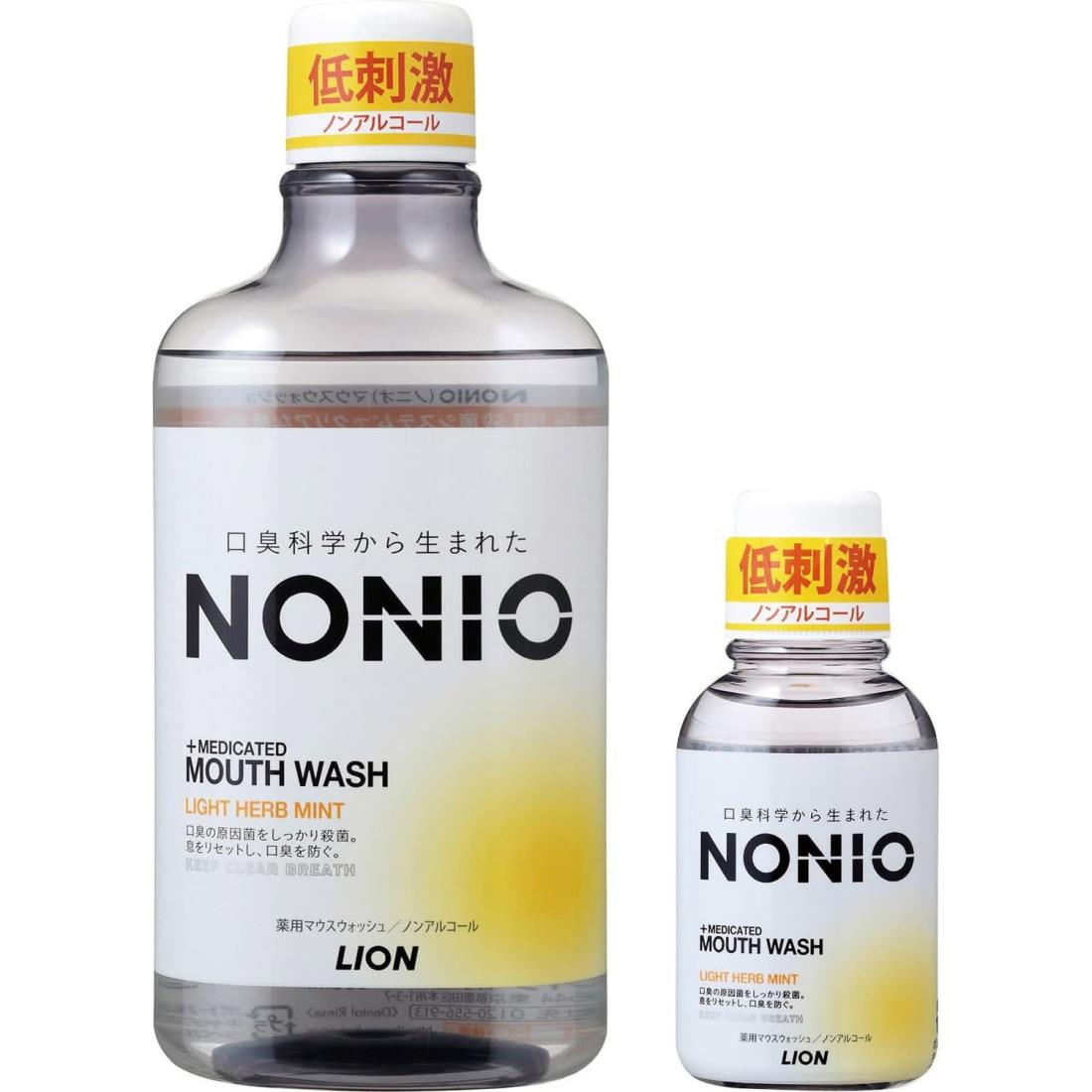 【Ama zon.co .jp限定】 NONIO(ノニオ) 医 薬 部 外 品 マウスウォッシュ ライトハーブミ ン ト(ノ ン ア ル コ ー ルタイプ) 洗口液 口臭原因菌を殺菌 600ml +ミニリンス80ml