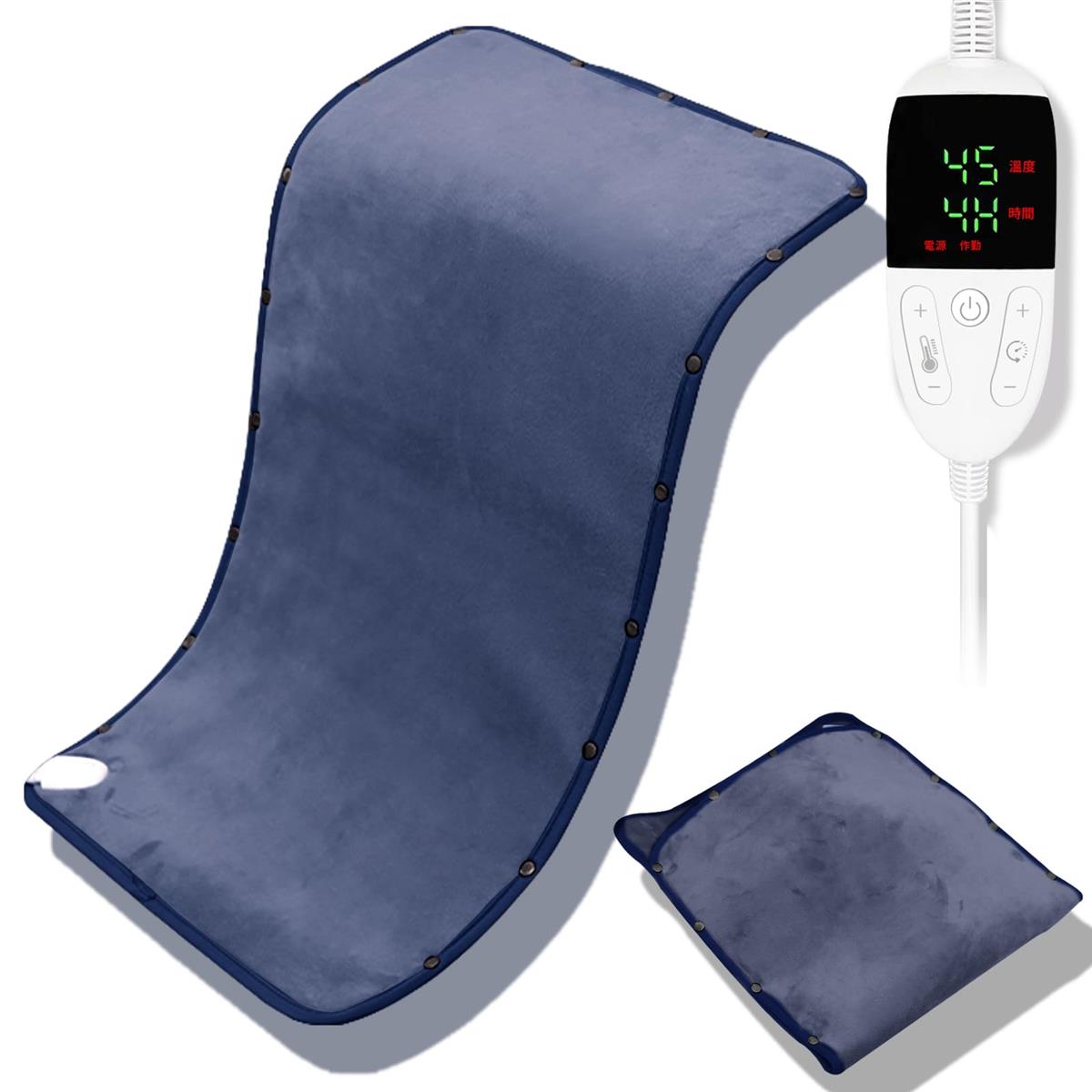 【2025年新デザイン・両面暖房 】BILIWAL 電気足温器 8段階温度調節 6段階タイマー設定 足元ヒーター ホットマット 丸洗い可 超速暖 洗 濯 機対応 冷え症対策 オ フィ ス ＆ リビングで活躍 男女兼用 12ヶ月保 証(紺色)