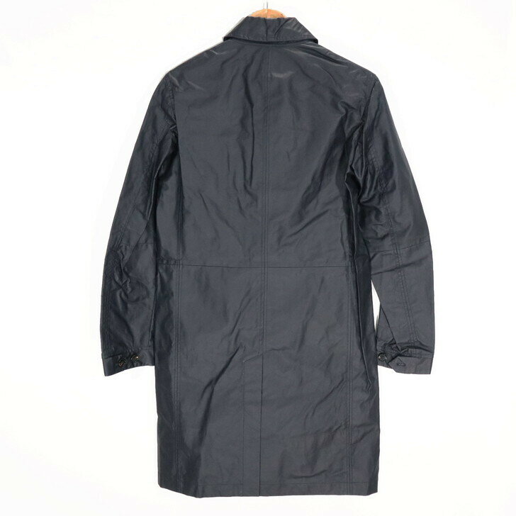 80％オフ 訳あり品 新品 正規品 アール・ヴイ・エル rvl コート 44サイズ メンズ レザーコート ステンカラー ダークネイビー ボンディング加工 三越伊勢丹限定 高級 イタリア製 RP17301