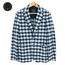 60％オフ 新品 正規品 ティージャケット T-JACKET ジャケット Sサイズ Lサイズ XLサイズ ネイビー×ホワイト メンズ テーラードジャケット 2ボタン アクリル×ウール×ポリエステル チェック柄 イタリア製 419-57710001