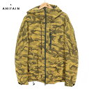 60%オフ 新品 正規品 アイレイン AHIrAIN ブルゾン Sサイズ イエローベージュ S〜M相当 メンズ ジャケット フード付き 中綿入り ナイロン×ポリウレタン 柄物 ファクトリーブランド イタリア製 588-50212001|詳細画像