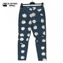 75%オフ 新品 正規品 ジースターロゥ G-Star RAW パンツ 24 レディース Sサイズ ネイビー 5ポケット コットン 刺繍 5622 3D MID...