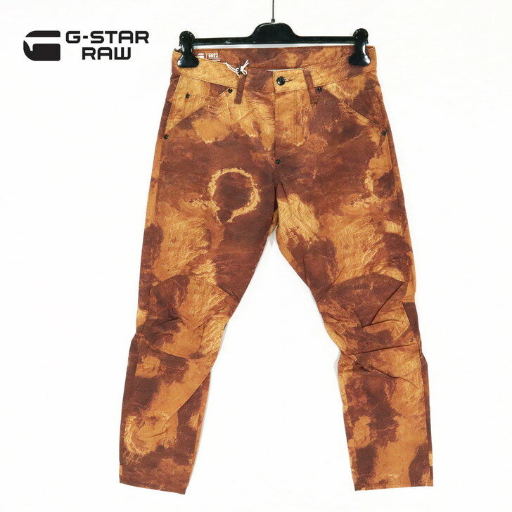 Rakuten - 65％オフ 新品 正規品 ジースターロゥ G-Star RAW パンツ 29 メンズ Mサイズ ライトブラウン柄 5ポケット コットン100% プリント 5622 3D TAPERED D04956-A357-9680