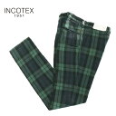 65%オフ 新品 正規品 インコテックス INCOTEX パンツ 29 31 グリーン×ネイビー メンズ Sサイズ Mサイズ チノパン サイドポケット チェック...